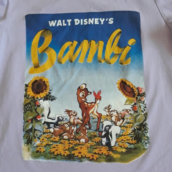 Zara x Disney Collab Girls T-Shirt with Bambi Graphic, Sz. S - Picture 2 of 7